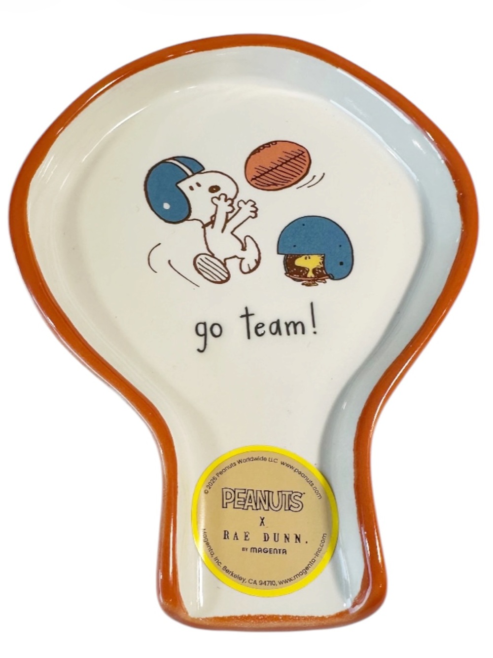 NEW Rae Dunn/Peanuts GO TEAM! SNOOPY Football Themed SPOON REST
